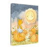 Autumn Moon Cat Canvas - Whimsical Pumpkin Patch Wall Art