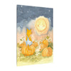 Autumn Moon Cat Canvas - Whimsical Pumpkin Patch Wall Art