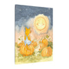 Autumn Moon Cat Canvas - Whimsical Pumpkin Patch Wall Art