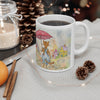Whimsical Rainy Day Ceramic Mug — Cottage & Umbrella Illustration (11oz, 15oz)
