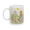 Dancing With May Flowers  Stanley The Farm Cat - 11 ozCoffee Cup