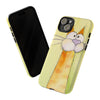 Cute Orange Cat Phone Case — Whimsical Long-Neck Cat Protective iPhone Cover