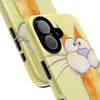 Cute Orange Cat Phone Case — Whimsical Long-Neck Cat Protective iPhone Cover