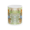 Cozy Cat in Overalls Ceramic Mug — Woodland Morning Coffee Cup (11oz, 15oz)