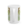 Cozy Cat in Overalls Ceramic Mug — Woodland Morning Coffee Cup (11oz, 15oz)