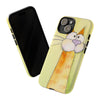Cute Orange Cat Phone Case — Whimsical Long-Neck Cat Protective iPhone Cover