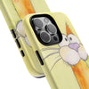 Cute Orange Cat Phone Case — Whimsical Long-Neck Cat Protective iPhone Cover
