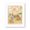 Orange Tabby Celebrating Thanksgiving  Watercolor Print
