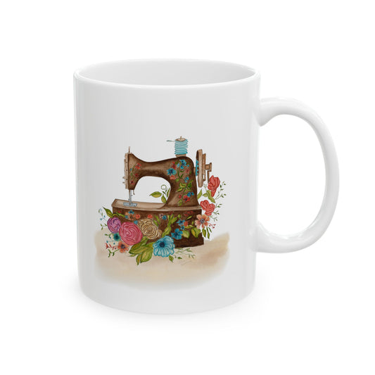 Coffee Mug - Antique Sewing Machine  Ceramic Mug 11oz