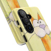 Cute Orange Cat Phone Case — Whimsical Long-Neck Cat Protective iPhone Cover