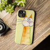 Cute Orange Cat Phone Case — Whimsical Long-Neck Cat Protective iPhone Cover