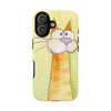 Cute Orange Cat Phone Case — Whimsical Long-Neck Cat Protective iPhone Cover
