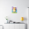 Playful Peekaboo Frog Canvas Print — Whimsical Nursery Wall Art