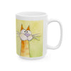 Cute Orange Cat Ceramic Mug — Whimsical Cat Lover Coffee Cup (11oz, 15oz)