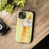 Cute Orange Cat Phone Case — Whimsical Long-Neck Cat Protective iPhone Cover