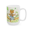 Stanley The Farm Cat Wishes you Happy St Patrick's Day — Cute Art Desk Coffee Cup (11oz/15oz)