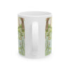 Cozy Cat in Overalls Ceramic Mug — Woodland Morning Coffee Cup (11oz, 15oz)