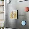 Ssmile!  It's Stanley On A Porcelain Magnet — Watercolor Cat Gardener with Tomato Plants
