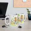 Stanley The Farm Cat Wishes you Happy St Patrick's Day — Cute Art Desk Coffee Cup (11oz/15oz)