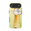 Cute Orange Cat Phone Case — Whimsical Long-Neck Cat Protective iPhone Cover