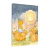 Autumn Moon Cat Canvas - Whimsical Pumpkin Patch Wall Art