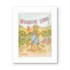 Orange Tabby Celebrating Labor Day Watercolor Print
