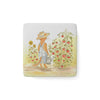 Ssmile!  It's Stanley On A Porcelain Magnet — Watercolor Cat Gardener with Tomato Plants