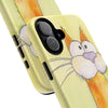 Cute Orange Cat Phone Case — Whimsical Long-Neck Cat Protective iPhone Cover