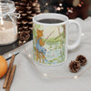 Cozy Cat in Overalls Ceramic Mug — Woodland Morning Coffee Cup (11oz, 15oz)