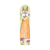 Whimsical Orange Cat Bookmark — Cute Floral Cat Metal Bookmark