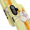 Cute Orange Cat Phone Case — Whimsical Long-Neck Cat Protective iPhone Cover
