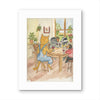 Orange Tabby Cat-Wine With Friends  Watercolor Print