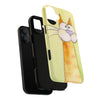 Cute Orange Cat Phone Case — Whimsical Long-Neck Cat Protective iPhone Cover