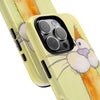 Cute Orange Cat Phone Case — Whimsical Long-Neck Cat Protective iPhone Cover