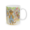 Market Day Ceramic Mug — Cute Anthropomorphic Animal Farmers' Market Illustration (11oz, 15oz)