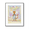 Orange Tabby Celebrating New Years  Watercolor Print