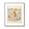 Orange Tabby Cat Valentines Gifts  Watercolor Print