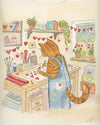 Orange Tabby Cat Valentines Gifts  Watercolor Print