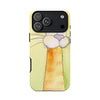 Cute Orange Cat Phone Case — Whimsical Long-Neck Cat Protective iPhone Cover