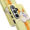 Cute Orange Cat Phone Case — Whimsical Long-Neck Cat Protective iPhone Cover