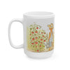 Stanley The Gardening Cat Ceramic Mug – Whimsical Sunflower & Tomato Farmhouse Coffee Cup