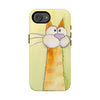 Cute Orange Cat Phone Case — Whimsical Long-Neck Cat Protective iPhone Cover