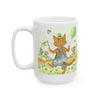 Stanley The Farm Cat Wishes you Happy St Patrick's Day — Cute Art Desk Coffee Cup (11oz/15oz)