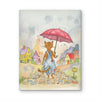 Orange Tabby Enjoying April Showers  Watercolor Print
