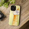 Cute Orange Cat Phone Case — Whimsical Long-Neck Cat Protective iPhone Cover