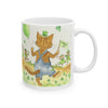 Stanley The Farm Cat Wishes you Happy St Patrick's Day — Cute Art Desk Coffee Cup (11oz/15oz)