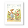 Orange Tabby Cat Picking Tomatoes Watercolor Print
