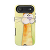 Cute Orange Cat Phone Case — Whimsical Long-Neck Cat Protective iPhone Cover