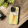 Cute Orange Cat Phone Case — Whimsical Long-Neck Cat Protective iPhone Cover