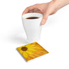 Sunflower Ceramic Coaster — Bright Yellow Floral Drink Coaster for Kitchen, Home Décor & Gifts
